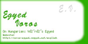 egyed voros business card